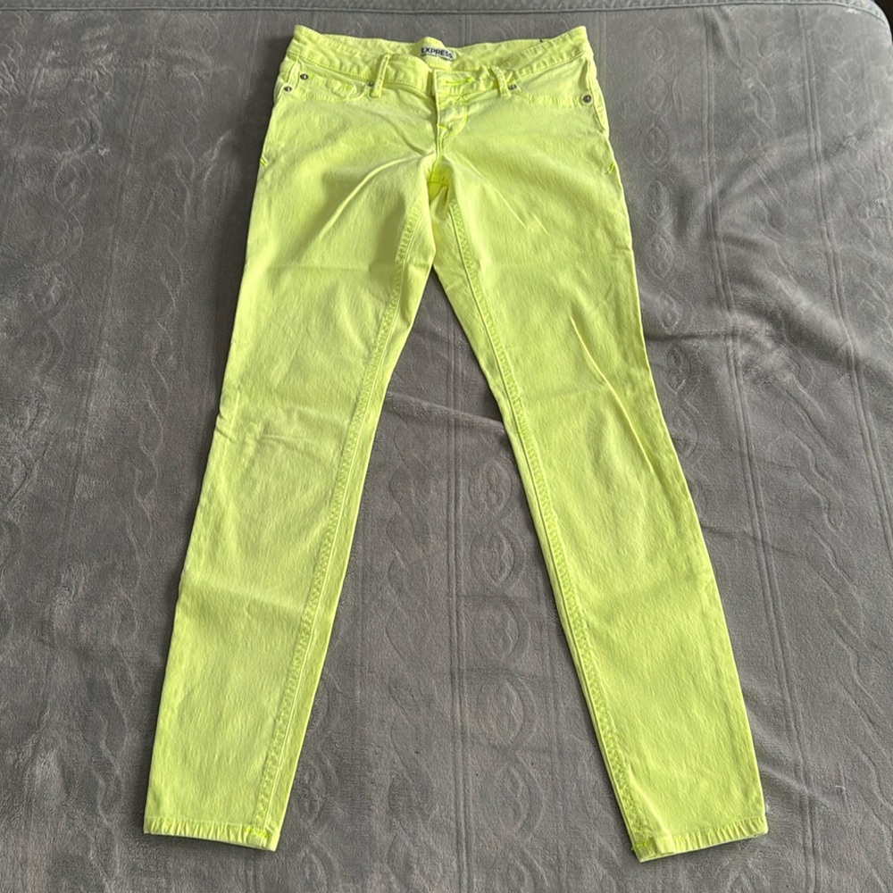 Express Neon Yellow Jeans Size 2